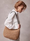 Mint Velvet Woven Hobo Shoulder Bag, Natural