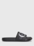 Calvin Klein Kids' Monogram Logo Pool Sliders, Black