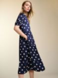 Manon Big Polka Midi Dress, Navy