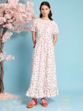 Sister Jane Doodle Bloom Print Maxi Dress, Ivory/Multi