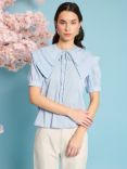 Sister Jane Flutter Pleat Blouse, Blue