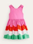 Mini Boden Kids' Cross Back Dress, Multi