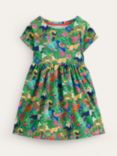 Mini Boden Kids' Fun Jersey Dress, Green Rainforest