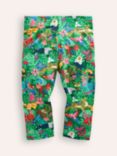Mini Boden Kids' Fun Tropical Rainforest Print Cropped Leggings, Green/Multi