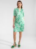 Hobbs Lucille Oversized Paisley Print Tunic Dress, Green/Ivory