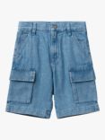 Benetton Kids' Denim Pocket Shorts, Blue