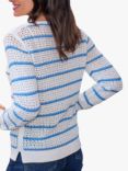 Pure Collection Organic Cotton Stripe Jumper, White/Blue