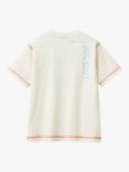 Benetton Kids' Live Details Short Sleeve T-Shirt, Cream