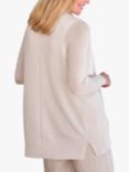 Pure Collection Gassato Cashmere Rib Detail Longline Cardigan, Natural