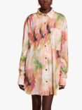 GHOSPELL Salma Abstract print Sequin Oversized Shirt, Multi