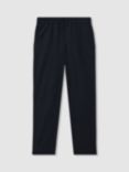 Reiss Kids' Wilfred Linen Stretch Waist Trousers, Navy