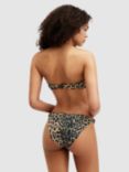 AllSaints Emma Leopard Print Bandeau Bikini Top, Brown
