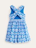 Boden Kids' Cross Back Seashells Dress, Blue