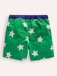 Mini Boden Kids' Star Swim Shorts, Sapling Green
