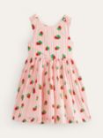 Mini Boden Kids' Cross Back Dress, Strawberry Stripe