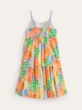 Mini Boden Kids' Floral Twirly Tiered Sun Dress, Rainbow Daisies
