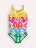 Mini Boden Kids' Fun Printed Swimsuit, Multi Rainbow