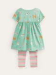 Mini Boden Kids' Cats Tunic and Leggings Set, Blue Holiday