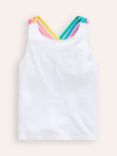 Mini Boden Kids' Rainbow Cross-Back Vest, White