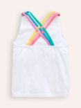 Mini Boden Kids' Rainbow Cross-Back Vest, White