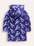 Mini Boden Kids' Lobster Towelling Hooded Throw On, Navy Lobster