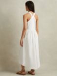 Reiss Petite Yana Cotton Blend High-Low Hem Midi Dress, White