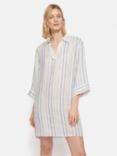 Jigsaw Linen Stripe Tunic Dress, Cream/Multi