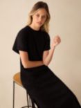 Ro&Zo Jersey T-Shirt Midi Dress, Black