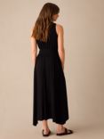 Ro&Zo Petite Shirred Waist Jersey Maxi Dress, Black