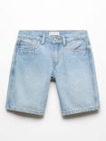 Mango Kids' Carpen Denim Bermuda Shorts, Open Blue