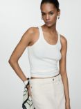 Mango Denim Midi Skirt, Natural White