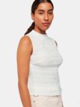 Whistles Plisse Sleeveless Top, White