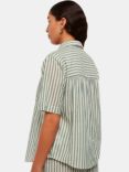 Whistles Striped Cotton Beach Shirt, Green/Multi