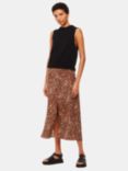 Whistles Marble Spot Print Midi Skirt, Brown/Multi