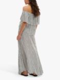 MY ESSENTIAL WARDROBE Melissa Striped Button Through Maxi Skirt, Snow White/Black