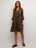 KAFFE Hera Amber Leopard Print Dress, Brown