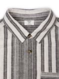 Chelsea Peers Linen Blend Stripe Shirt, Off White/Grey