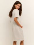 KAFFE Liny Linen Blend T-Shirt Dress, Light Sand