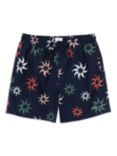 Chelsea Peers Sun Swirl Print Swim Shorts, Navy/Multi