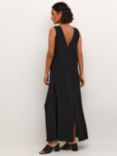 KAFFE Silja V-Neck Sleeveless Maxi Dress, Deep Black