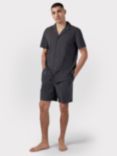 Chelsea Peers Organic Cotton Shorts Pyjama Set, Dark Grey