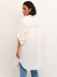 KAFFE Pauline Crinkle Cotton Shirt Dress, Chalk