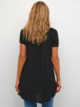 KAFFE Amber Short Sleeve Scoop Neck Tunic, Black Deep