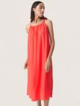 Soaked In Luxury Kehlani Spaghetti Strap Midi Slip Dress, Hot Coral