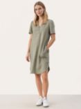 Part Two Aminase Linen Short Sleeve Pocket Dress, Vetiver