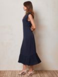 Mint Velvet Pleat Trim Midi Dress, Navy