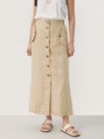 Part Two Gilsa Buttons Straight Fit Maxi Skirt, White Pepper