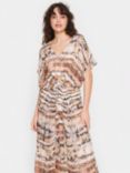 Saint Tropez Eya Tie Dye Strokes Print Maxi Dress, Creme/Multi