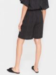Saint Tropez Edua Wide Leg High Waist Shorts, Black Mini Dot