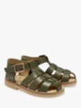 Young Soles Kids' Leather Noah Fisherman Sandals, Olive